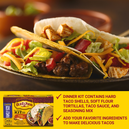 Old El Paso Hard &amp; Soft Taco Dinner Kit, Family Size
