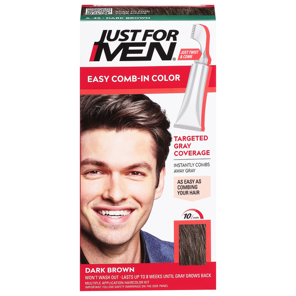 Just For Men Dark Brown A-45 Easy Comb-in Color  DestGlow