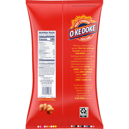 O-Ke-Doke  Hot Stuff Cheese Flavored Popcorn