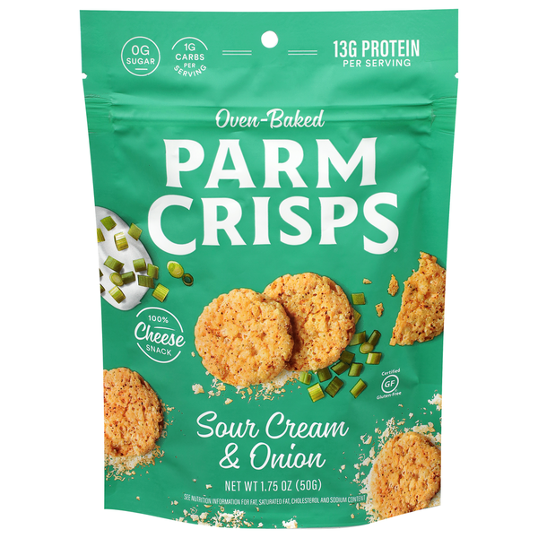 ParmCrisps Oven-Baked Sour Cream &amp; Onion Cheese Snack  DestGlow