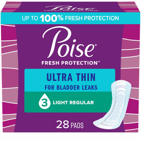 Poise Ultra Thin Incontinence Pads, Light Absorbency, Regular Length  DestGlow