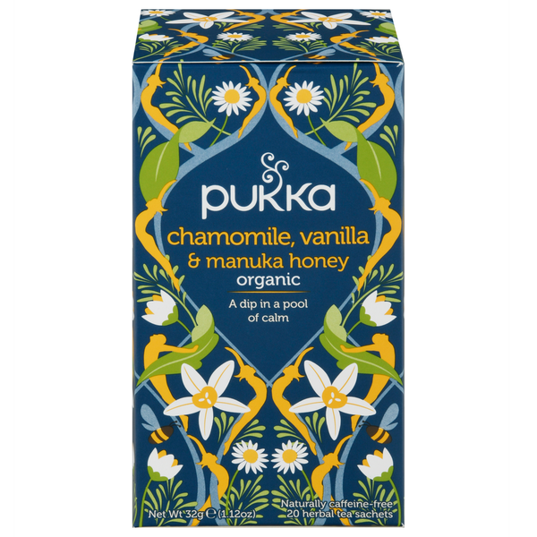 Pukka Herbal Tea, Organic, Chamomile, Vanilla &amp; Manuka Honey, Sachets  DestGlow