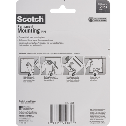 Scotch Mounting Tape, Heavy Duty
