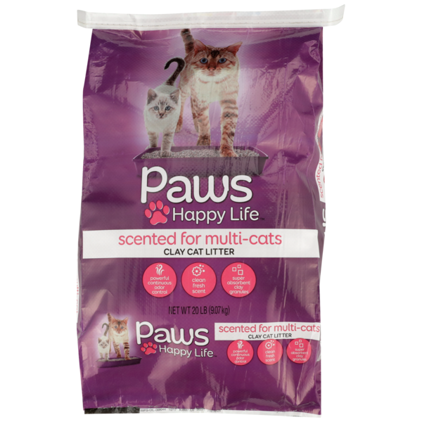 Paws Happy Life Clay Cat Litter, Scented For Multi-Cats  DestGlow