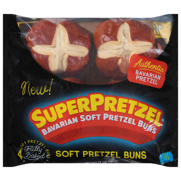 SUPERPRETZEL Pretzel Buns, Soft, Bavarian