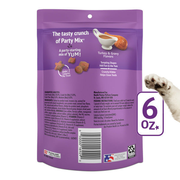 Purina Friskies Cat Treats, Party Mix Gravy-licious Crunch Turkey and Gravy Flavors  DestGlow