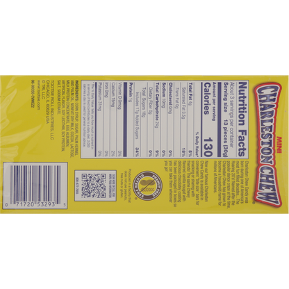 Charleston Chew Candy, Vanilla, Mini