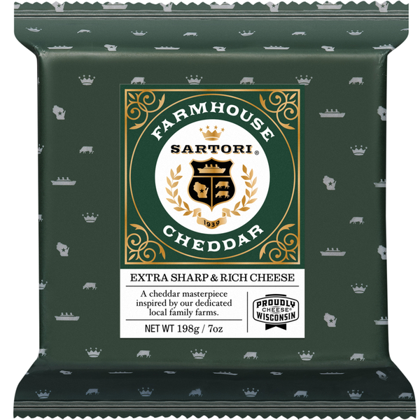 Sartori Cheese, Extra Sharp &amp; Rich, Farmhouse Cheddar  DestGlow