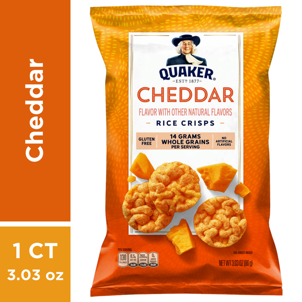 Quaker Rice Crisps, Cheddar Cheese  DestGlow