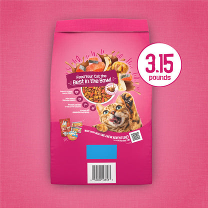Purina Friskies Gravy Swirlers With Flavors of Chicken, Salmon and Gravy Dry Cat Food