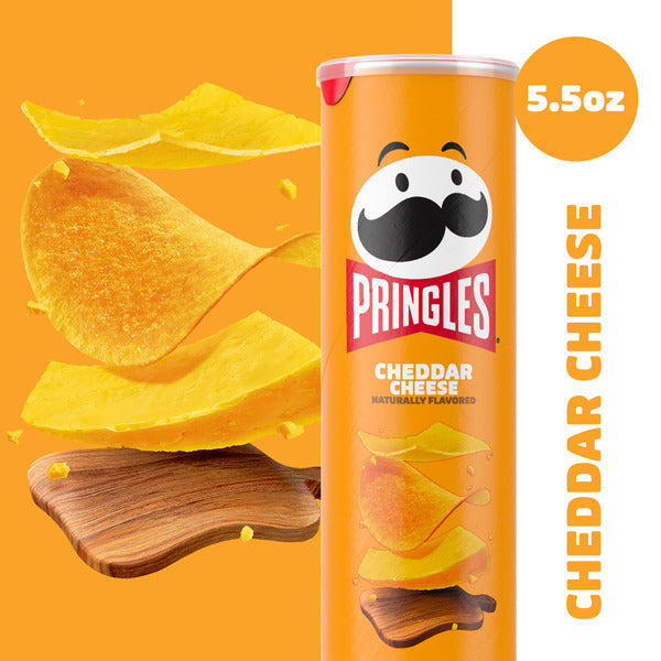 Pringles Cheddar Cheese Potato Crisps Chips, Lunch Snacks, 5.5 oz  DestGlow
