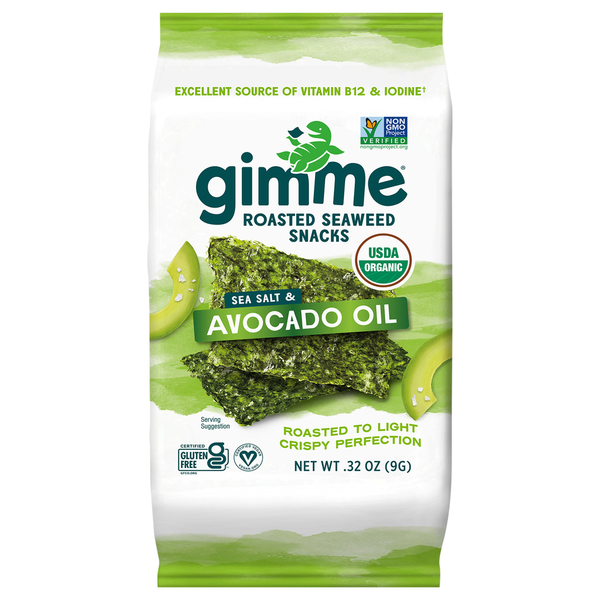 gimMe Roasted Sea Salt &amp; Avocado Oil Seaweed Snacks  DestGlow