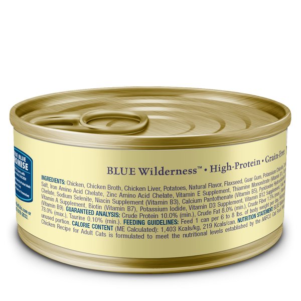 Blue Buffalo Wilderness High Protein Grain Free, Natural Adult Pate Wet Cat Food, Chicken  DestGlow