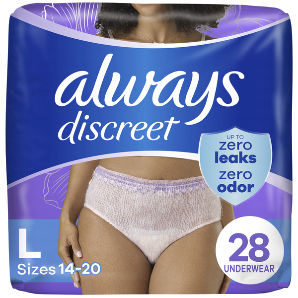 Always Discreet Incontinence Underwear, Maximum  DestGlow