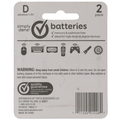 Simply Done D Alkaline 1.5V Batteries