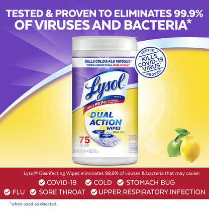 Lysol Disinfectant, Multi-Surface Antibacterial Scrubbing Wipes, Citrus