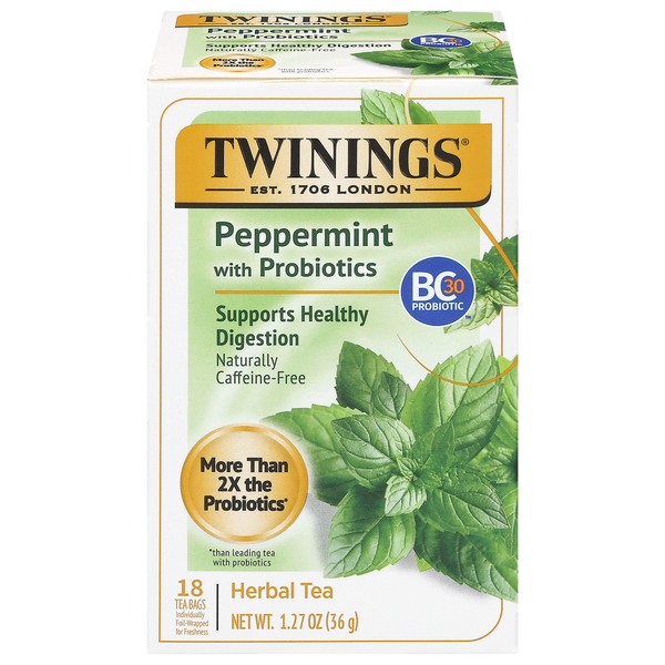 Twinings Tea Bags Peppermint with Probiotics Herbal Tea  DestGlow