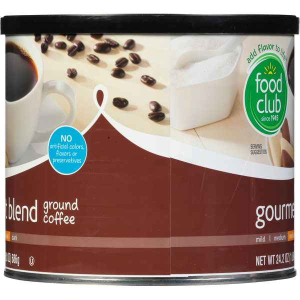 Food Club Coffee, Ground, Medium-Dark, Gourmet Blend  DestGlow