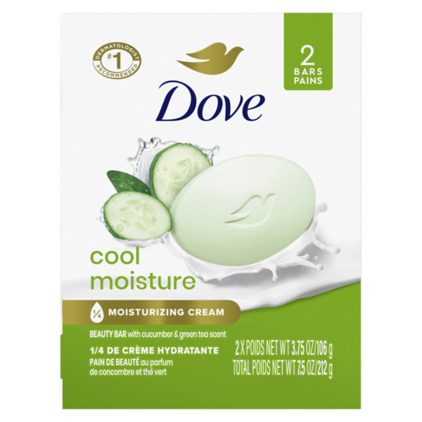 Dove Beauty Bar Soap Cool Moisture Cucumber &amp; Green Tea Scent