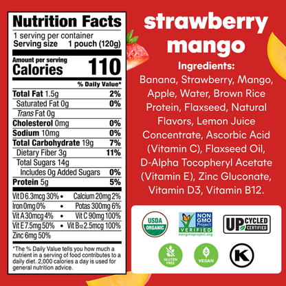 NOKA Superfood Smoothies, Strawberry Mango 4pack