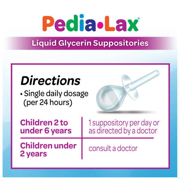 Pedia-Lax Laxative Liquid Glycerin Suppositories for Kids, Ages 2-5  DestGlow