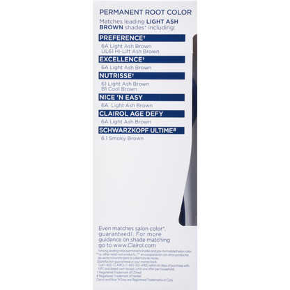 Clairol Permanent Hair Color, Light Ash Brown Shades 6A