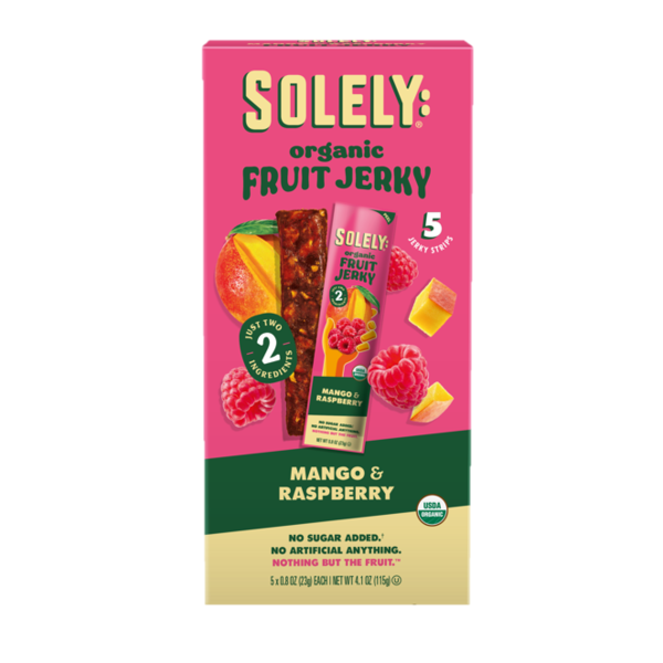 Solely: Fruit Jerky, Organic, Mango &amp; Raspberry, Multipack  DestGlow