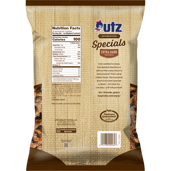 Utz Pretzels, Sourdough, Extra Dark, Specials  DestGlow
