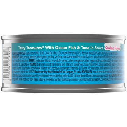 Purina Friskies Pate Wet Cat Food, Tasty Treasures With Ocean Fish &amp; Tuna and Scallop Flavor  DestGlow