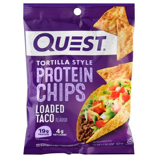 Quest Protein Chips, Loaded Taco Flavor, Tortilla Style  DestGlow