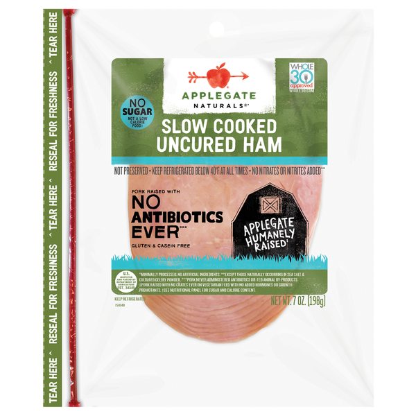 Applegate No Sugar Slow Cooked Uncured Ham Sliced  DestGlow