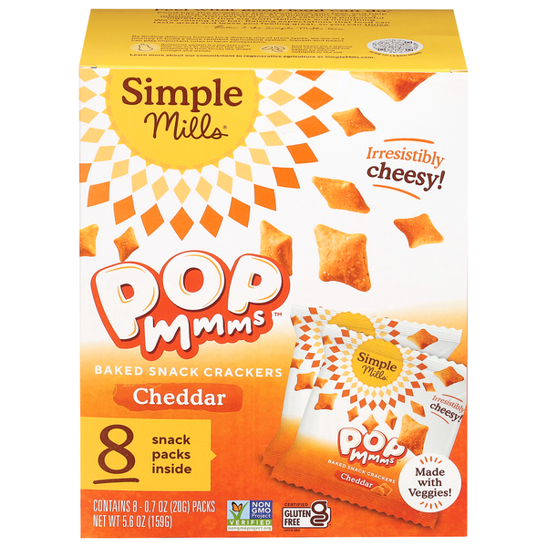 Simple Mills  Snack Crackers, Cheddar, Baked  DestGlow