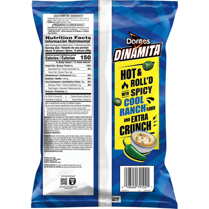 Doritos Dinamita Tortilla Chips Spicy Cool Ranch Flavor