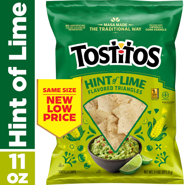 Tostitos Tortilla Chips, Hint of Lime Flavored  DestGlow