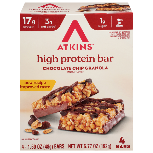 Atkins Chocolate Chip Granola High Protein Bar  DestGlow