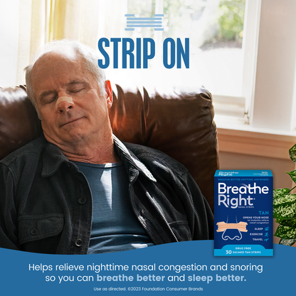 Breathe Right Nasal Strips, Small/Medium, Tan