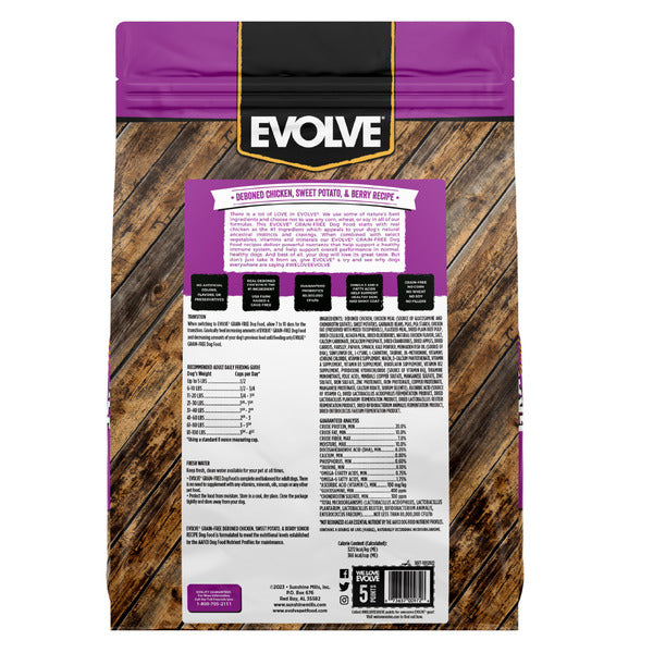 EVOLVE Grain Free Senior Dog Food, Chicken, Sweet Potato and Berries  DestGlow