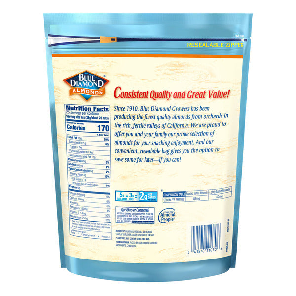 Blue Diamond Almonds, Lightly Salted - Low Sodium  DestGlow