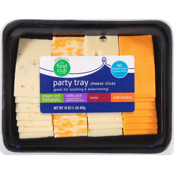 Food Club Cheese Slices, Party Tray  DestGlow