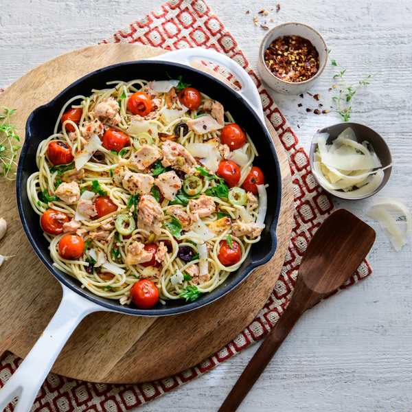 King Oscar Skinless &amp; Boneless Premium Salmon in Olive Oil, Mediterranean Style