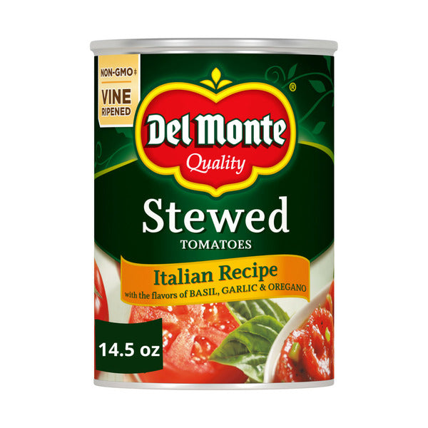 Del Monte Italian Recipe Stewed Tomatoes with the Flavors of Basil, Garlic &amp; Oregano  DestGlow
