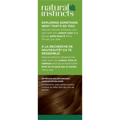 Clairol 5G Medium Golden Brown Zero Ammonia Vegan Hair Color with Coconut Oil + Aloe  DestGlow