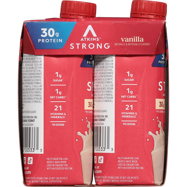 Atkins High Protein Shake, Vanilla, Strong  DestGlow