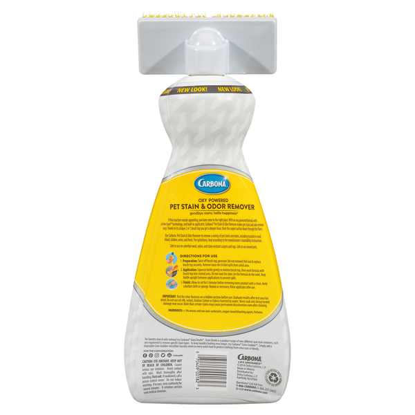 Carbona Pet Stain &amp; Odor Remover, Oxy Powered  DestGlow