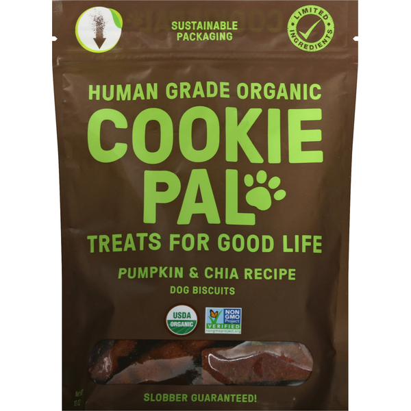 COOKIEPAL Dog Biscuits, Human Grade Organic, Pumpkin &amp; Chia Recipe  DestGlow