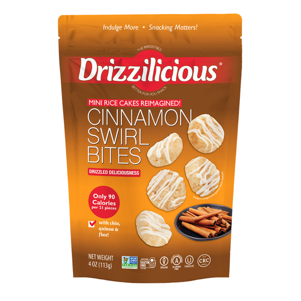 Drizzilicious Mini Rice Cake Bites, Cinnamon Swirl!  DestGlow