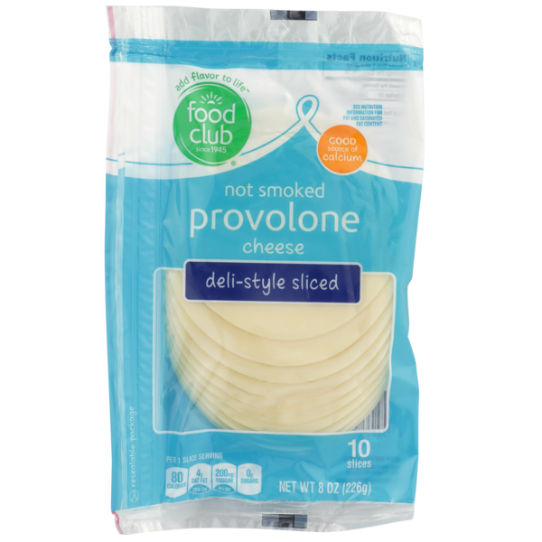 Food Club Deli-style Sliced Not Smoked Provolone Cheese  DestGlow