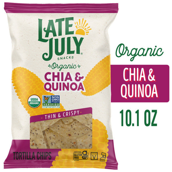 LATE JULY Snacks Restaurant Style Chia &amp; Quinoa Tortilla Chips