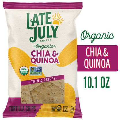 LATE JULY Snacks Restaurant Style Chia &amp; Quinoa Tortilla Chips