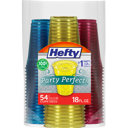 Hefty Cups, Plastic, Party, 18 Fluid Ounce  DestGlow